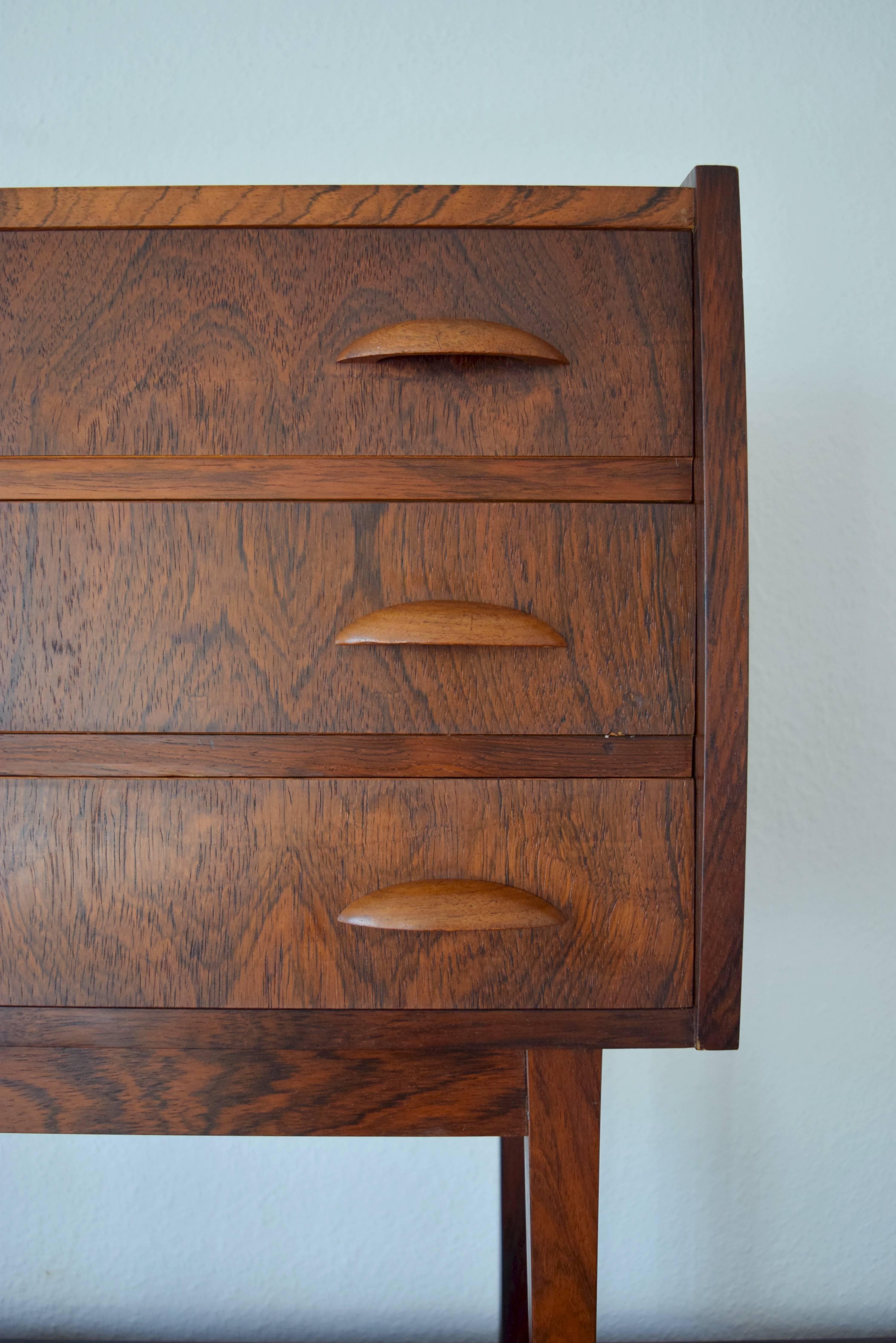 Danish Three-Drawer Rosewood Chest of Drawers, 1960s For Sale 2