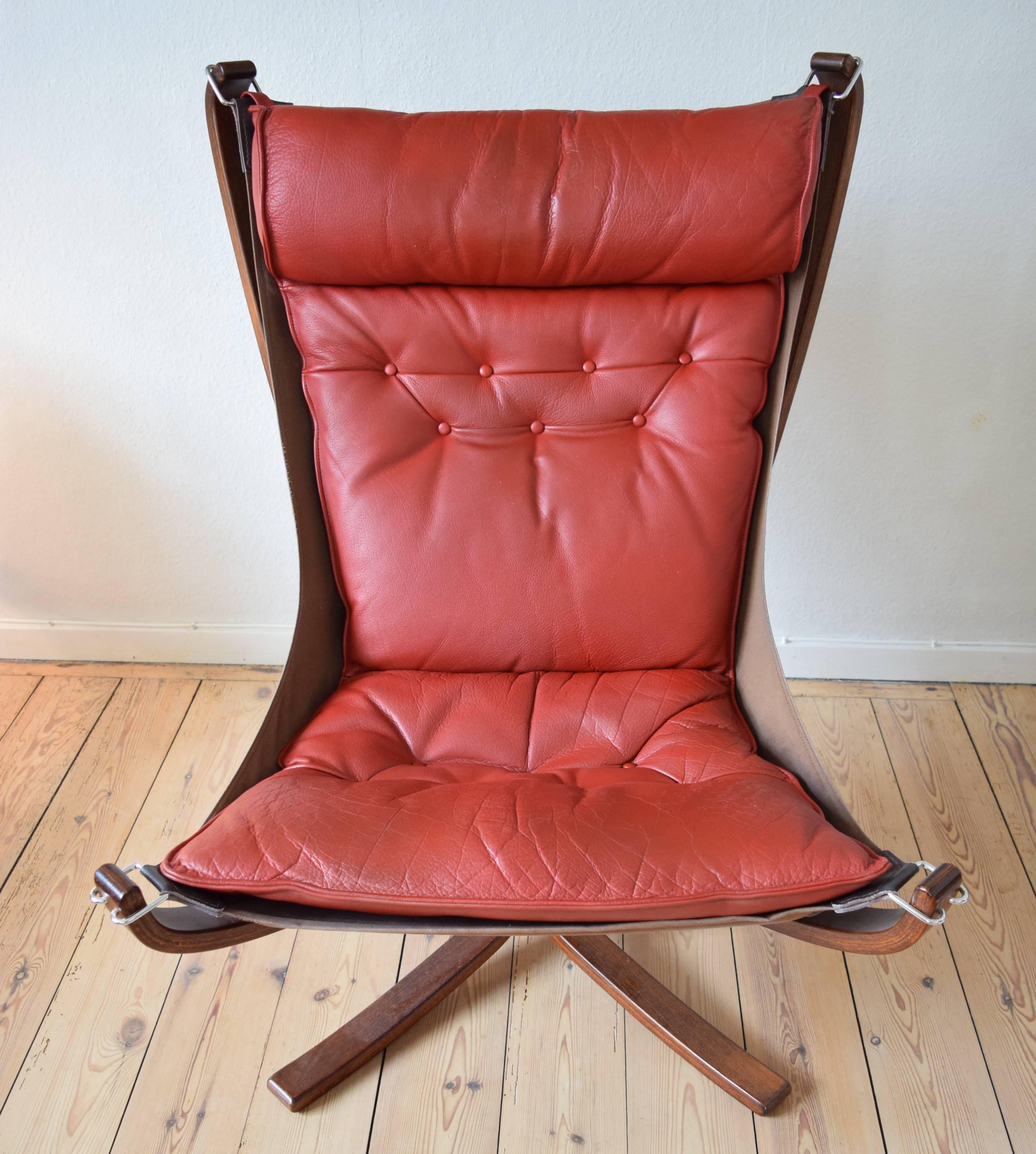 Mid-Century Modern Sigurd Ressel Red Falcon Chair