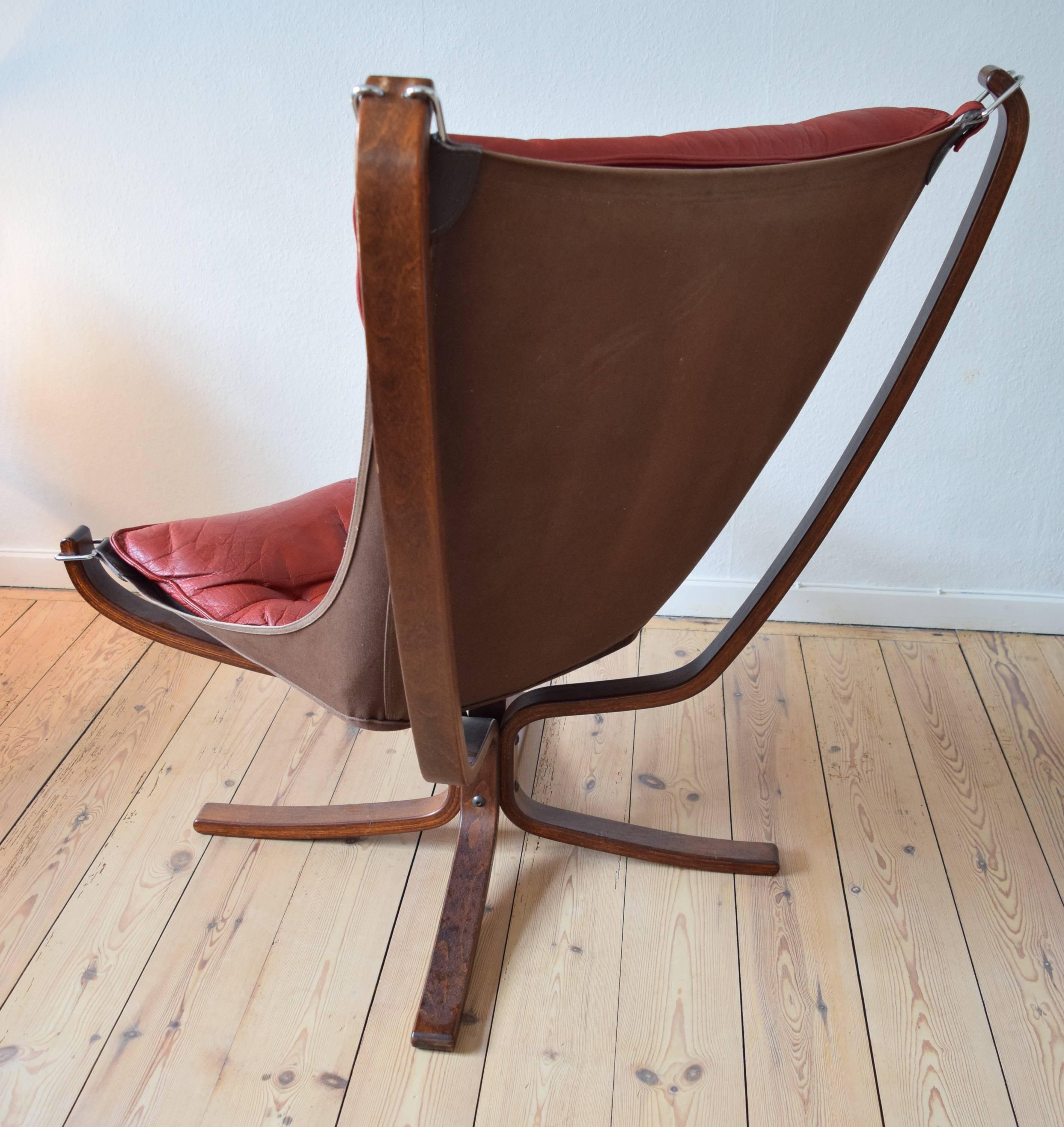 Danish Sigurd Ressel Red Falcon Chair