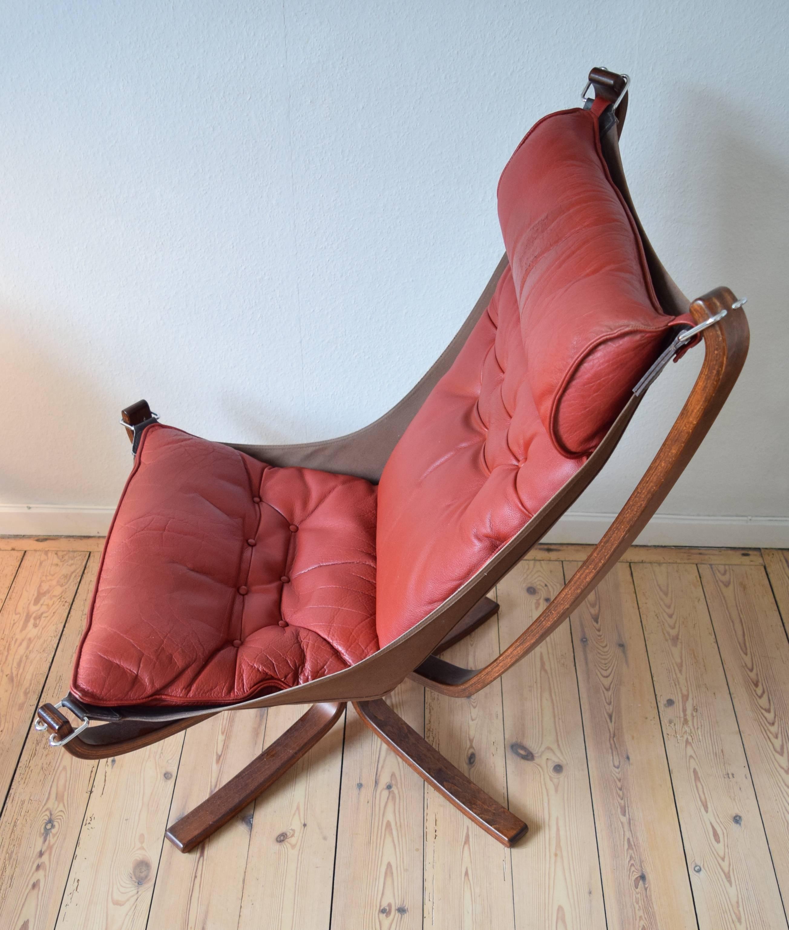 Sigurd Ressel Red Falcon Chair In Good Condition In Nyborg, DK