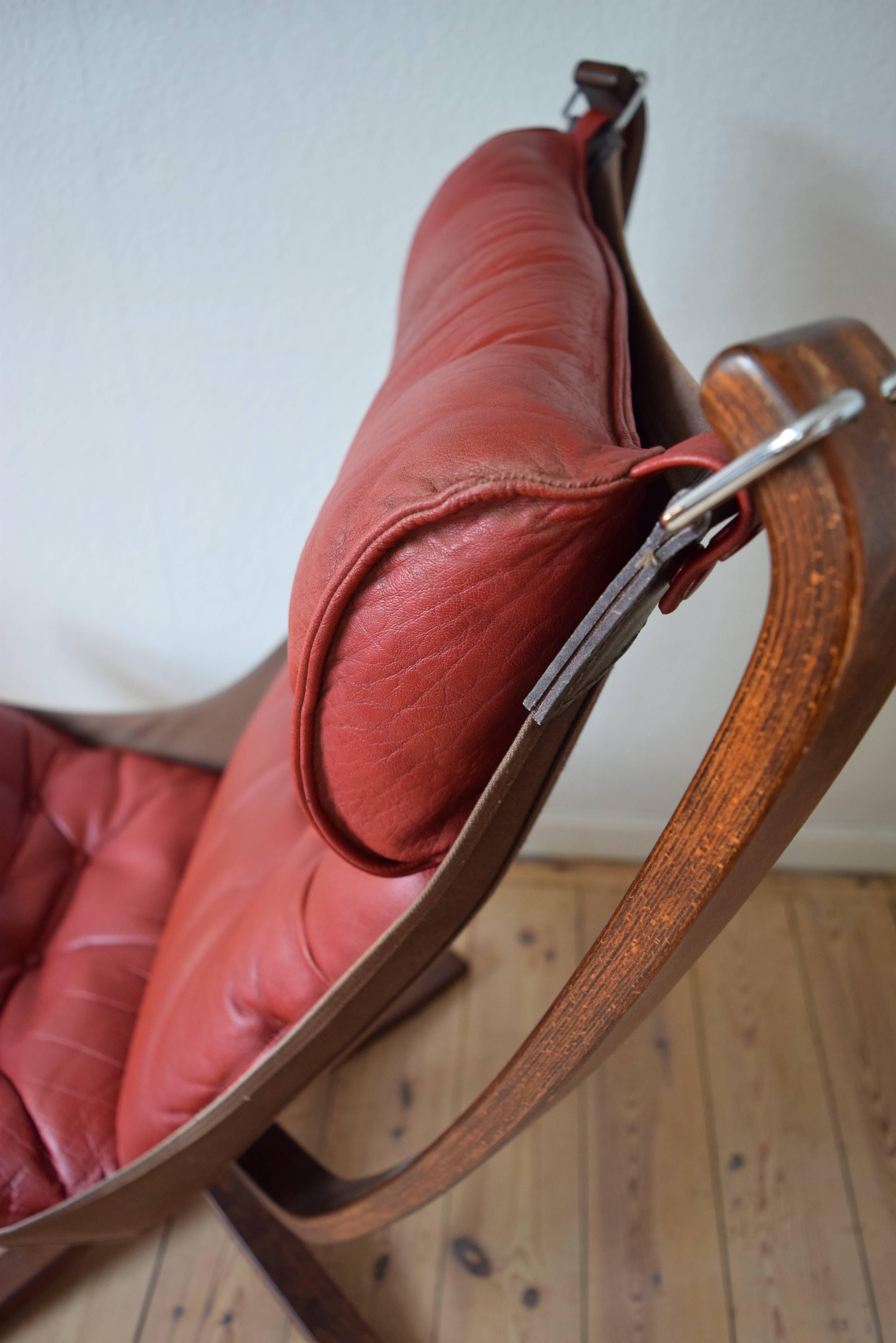 Late 20th Century Sigurd Ressel Red Falcon Chair