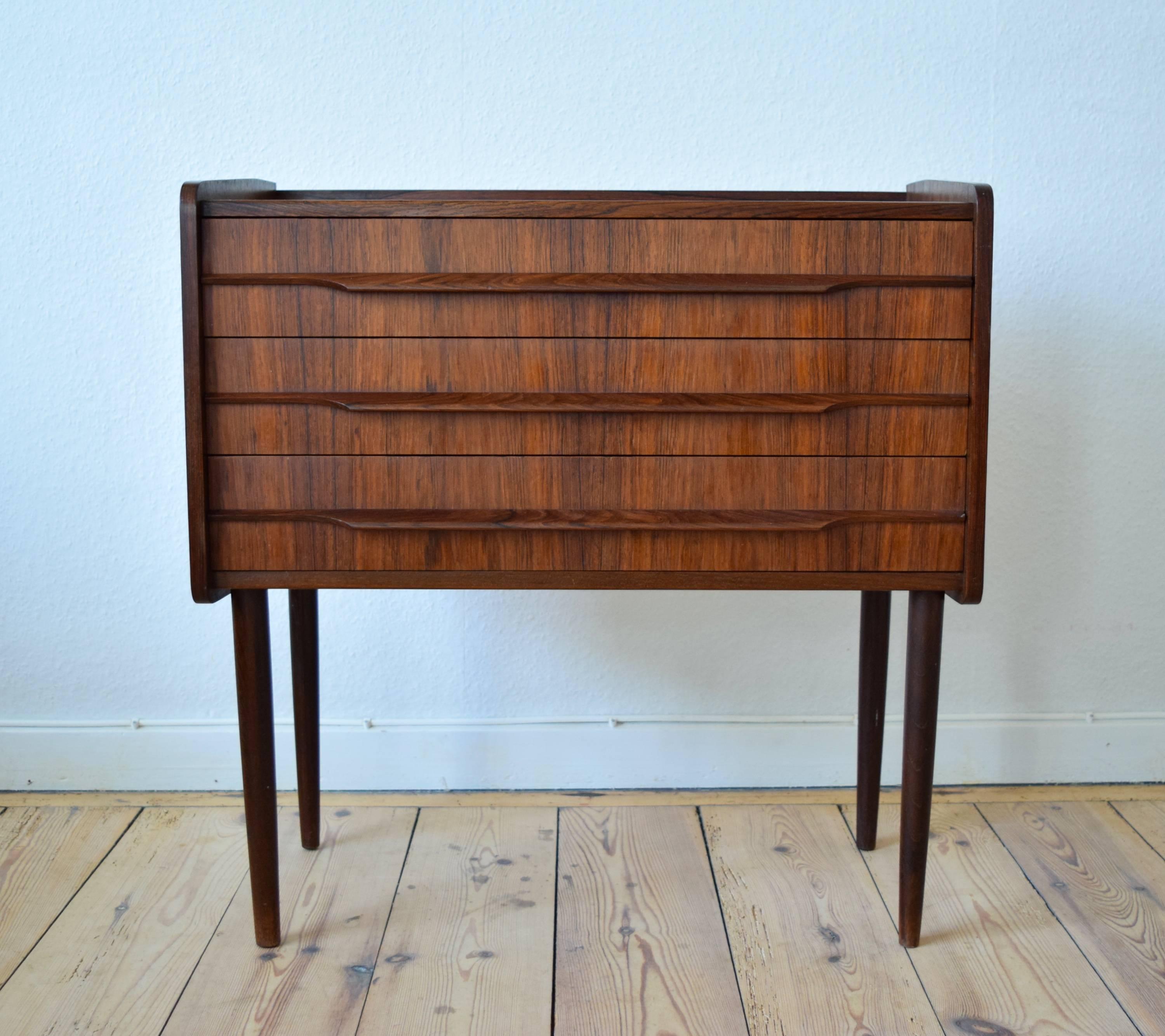 Danish Midcentury Three-Drawer Rosewood Chest of Drawers, 1960s For Sale 5