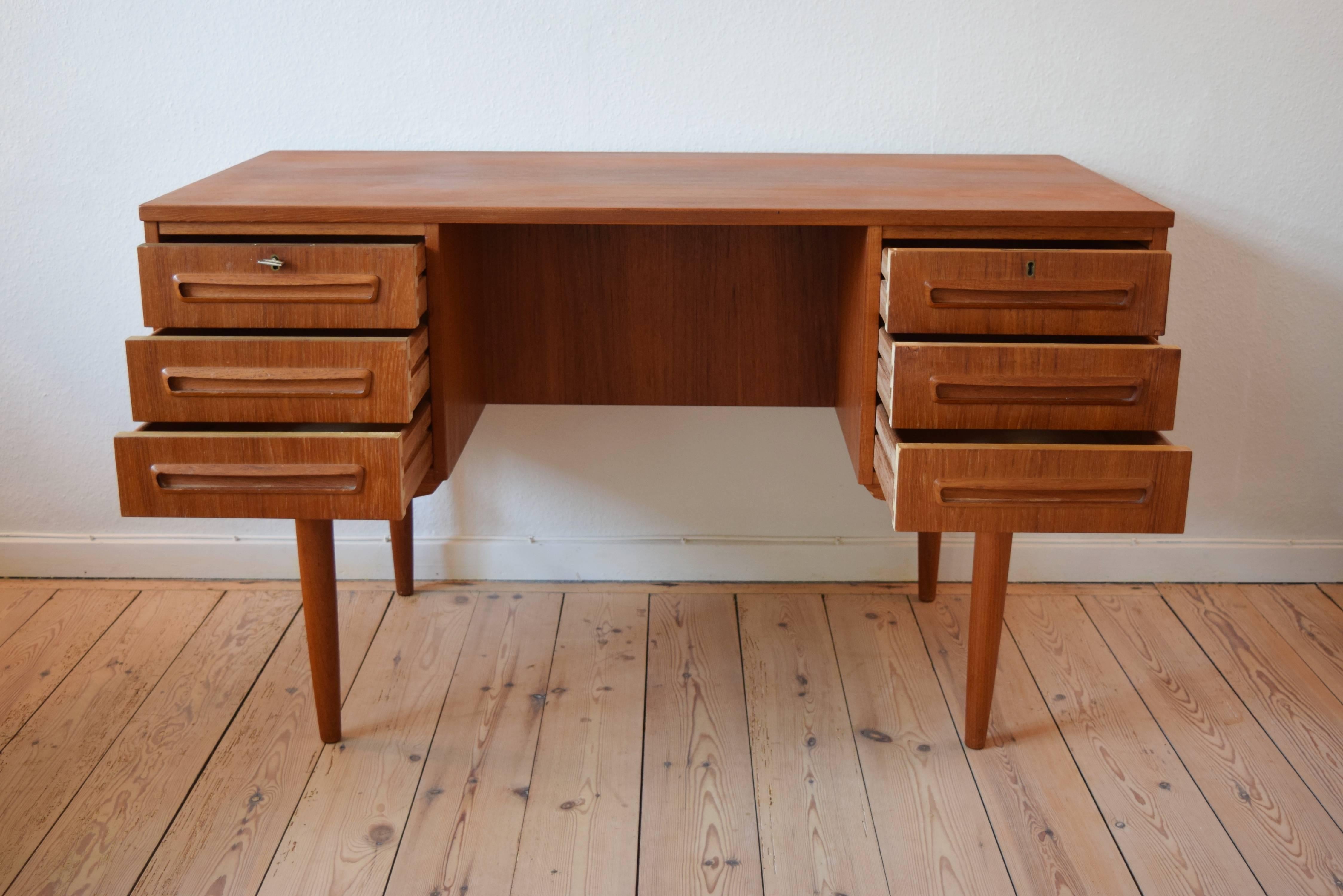 Danish Teak Desk by J. Svenstrup for A.P. Møbler 1960s Denmark