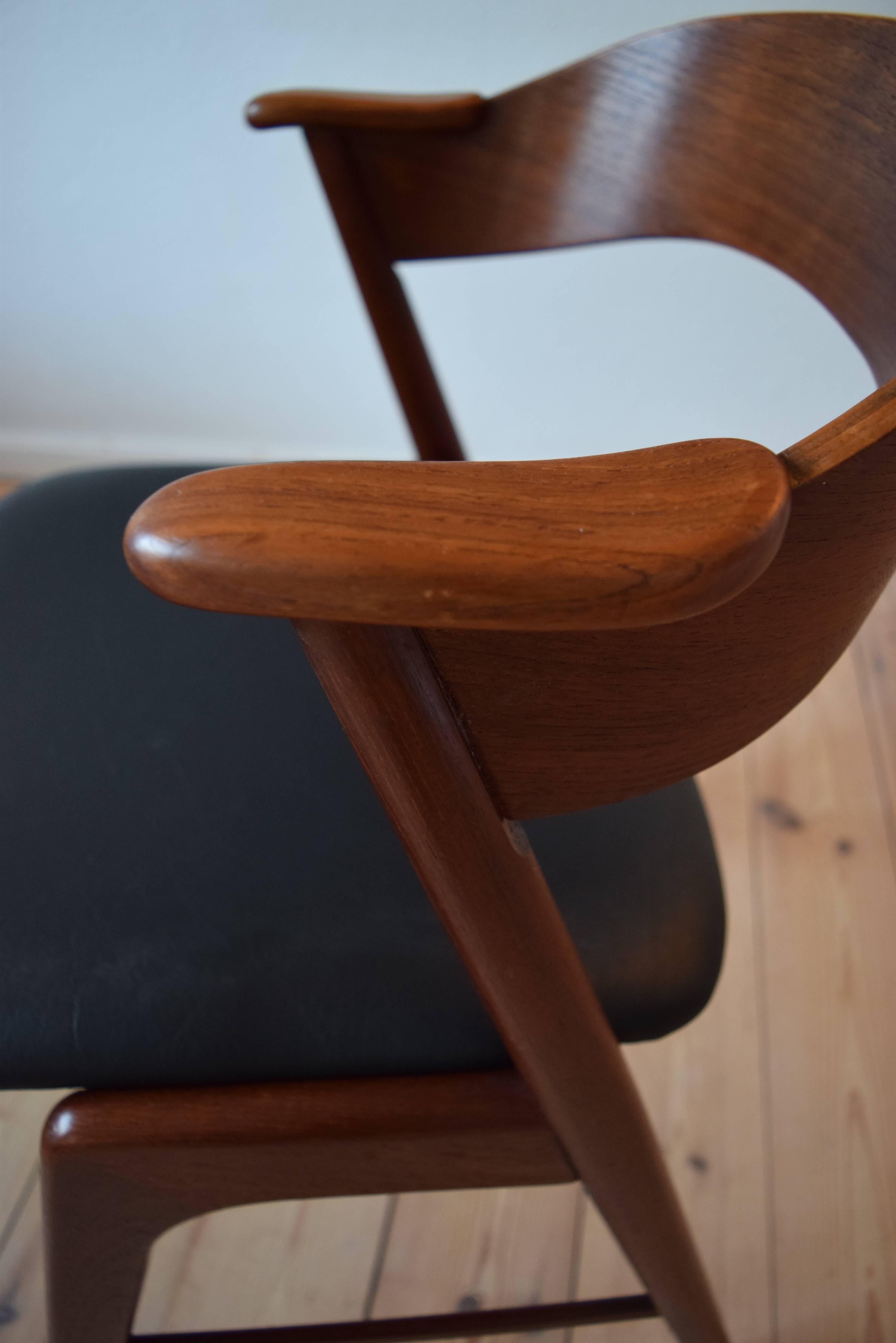 Mid-20th Century Danish Midcentury Teak Armchair by Kai Kristiansen For Sale