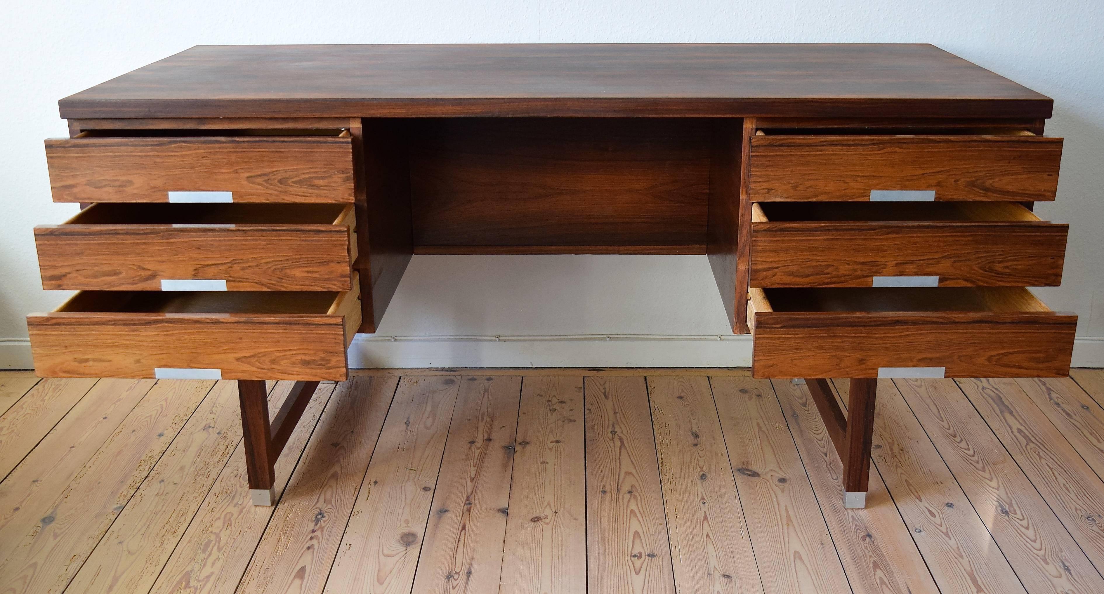 Danish EP401 Rosewood Executive Desk by Kai Kristiansen for Schou Andersen, 1960s For Sale