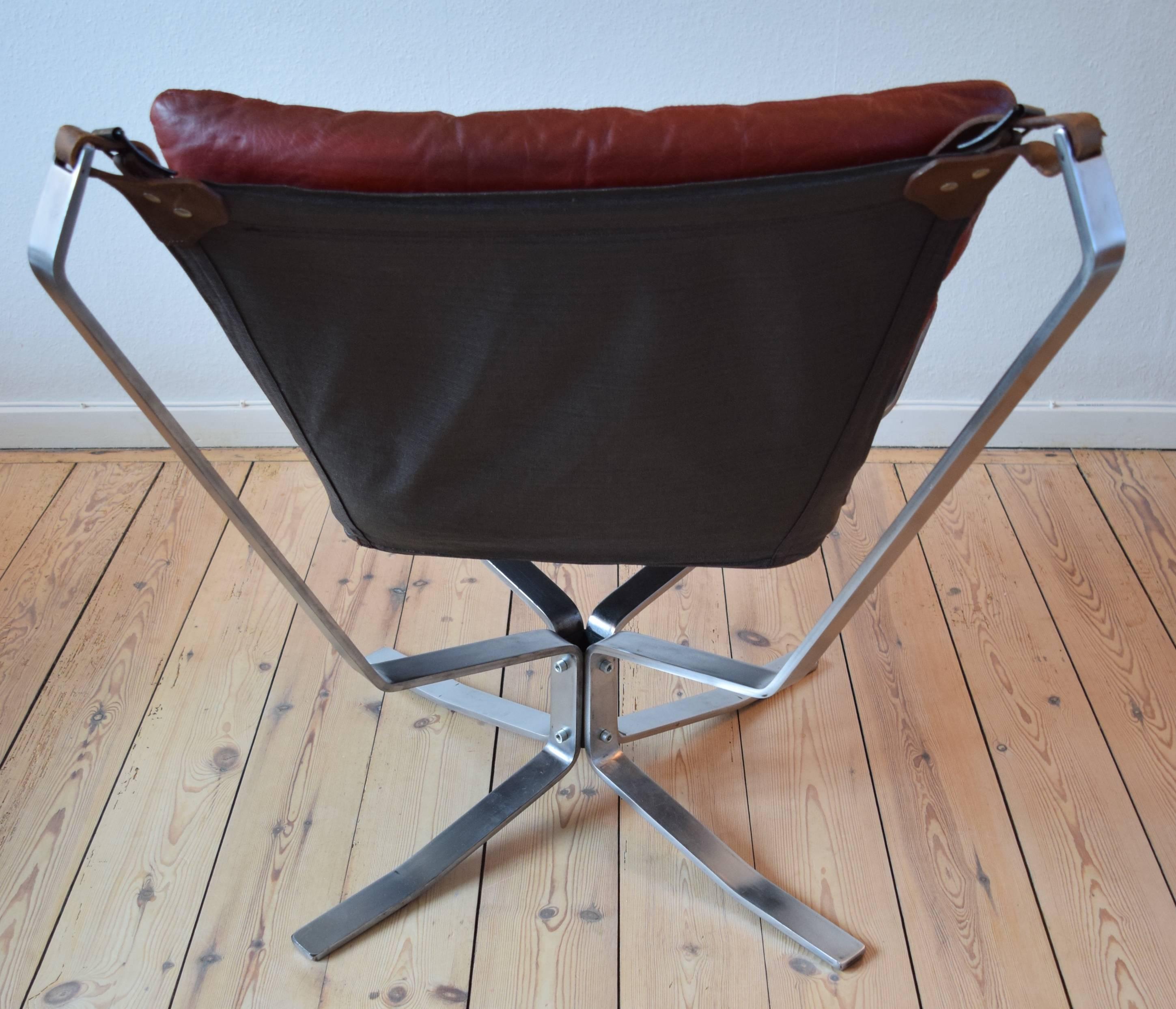 Danish Chrome Base Falcon Chair, SIgurd Ressell, 1970's. For Sale 1