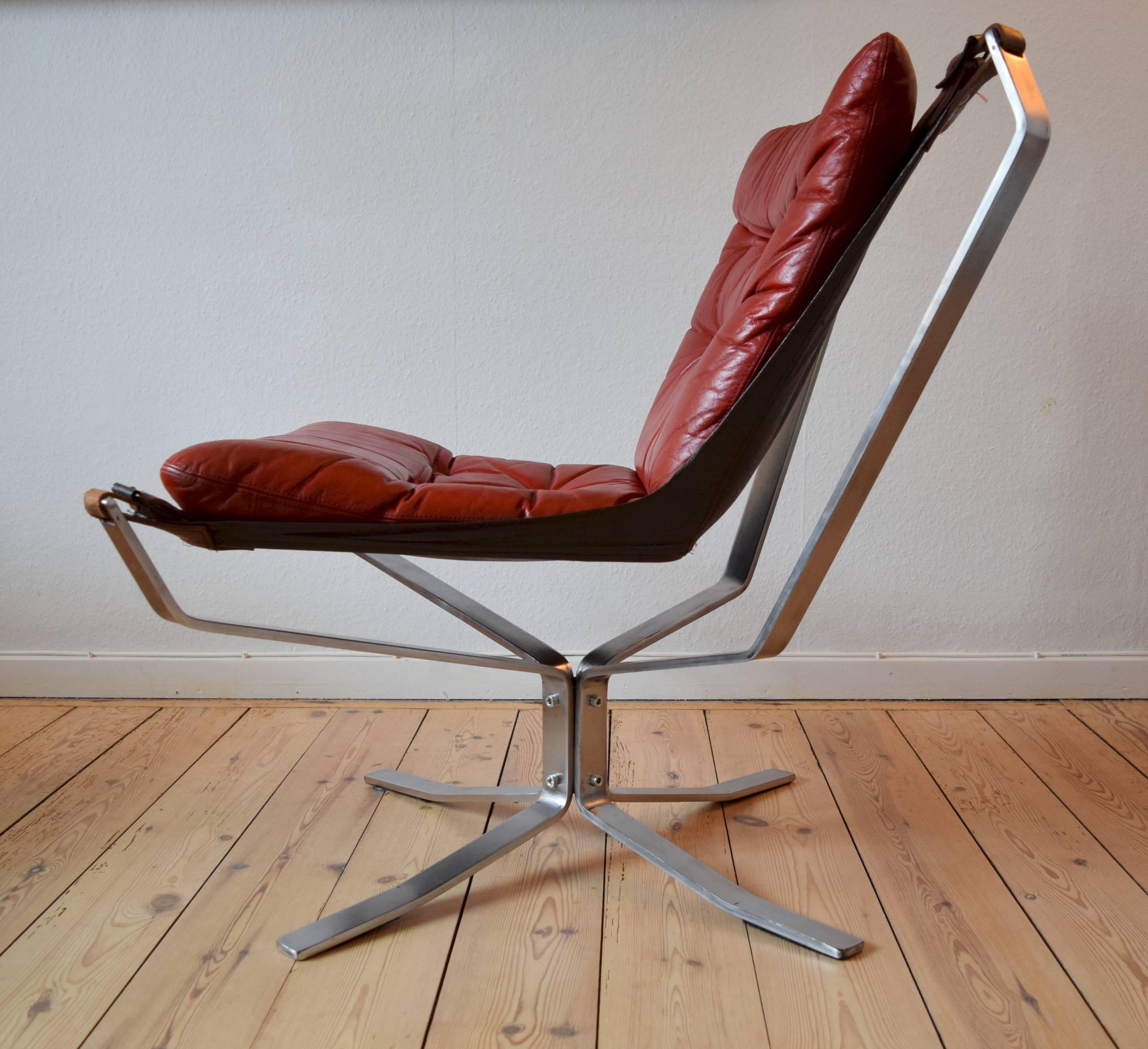 Danish Chrome Base Falcon Chair, SIgurd Ressell, 1970's. In Good Condition For Sale In Nyborg, DK
