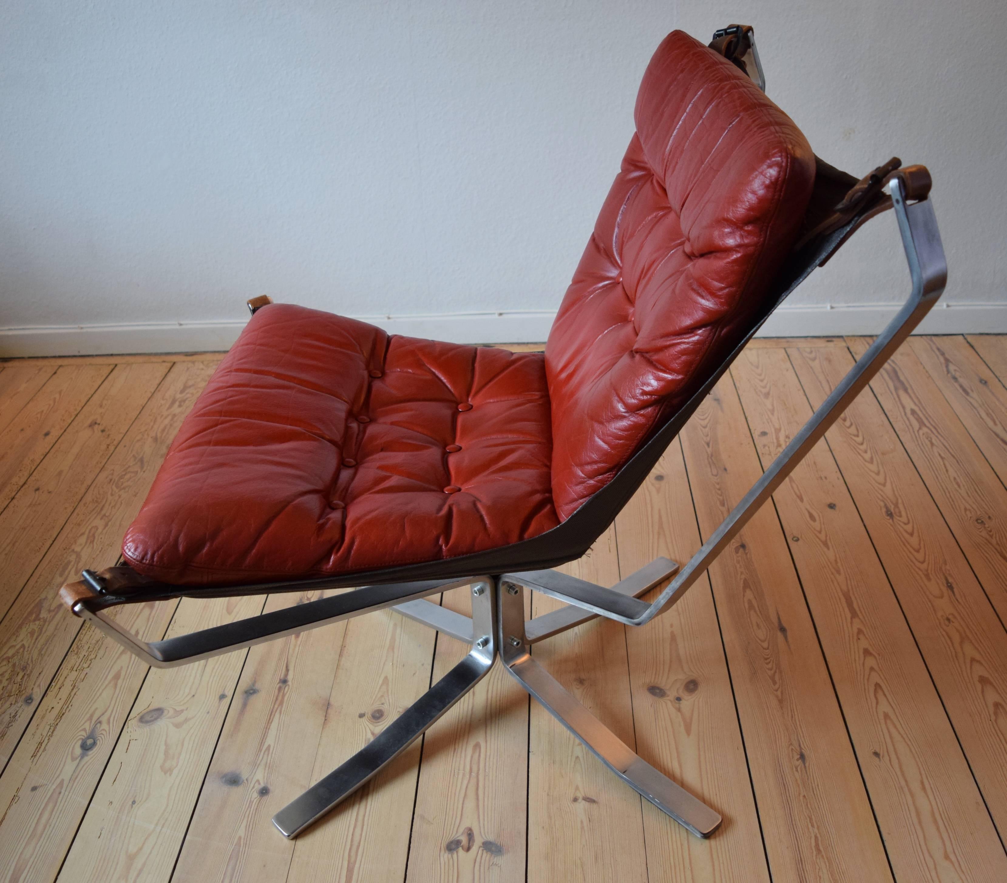 Late 20th Century Danish Chrome Base Falcon Chair, SIgurd Ressell, 1970's. For Sale