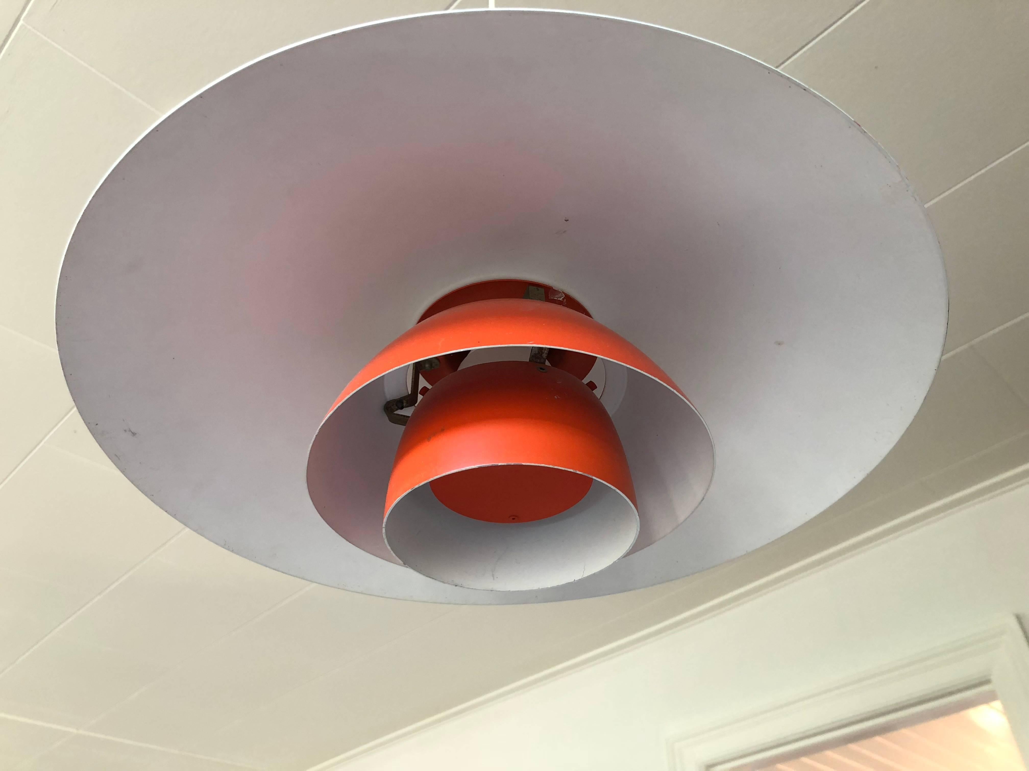Vintage Louis Poulsen PH4 Ceiling Lamp In Good Condition In Nyborg, DK