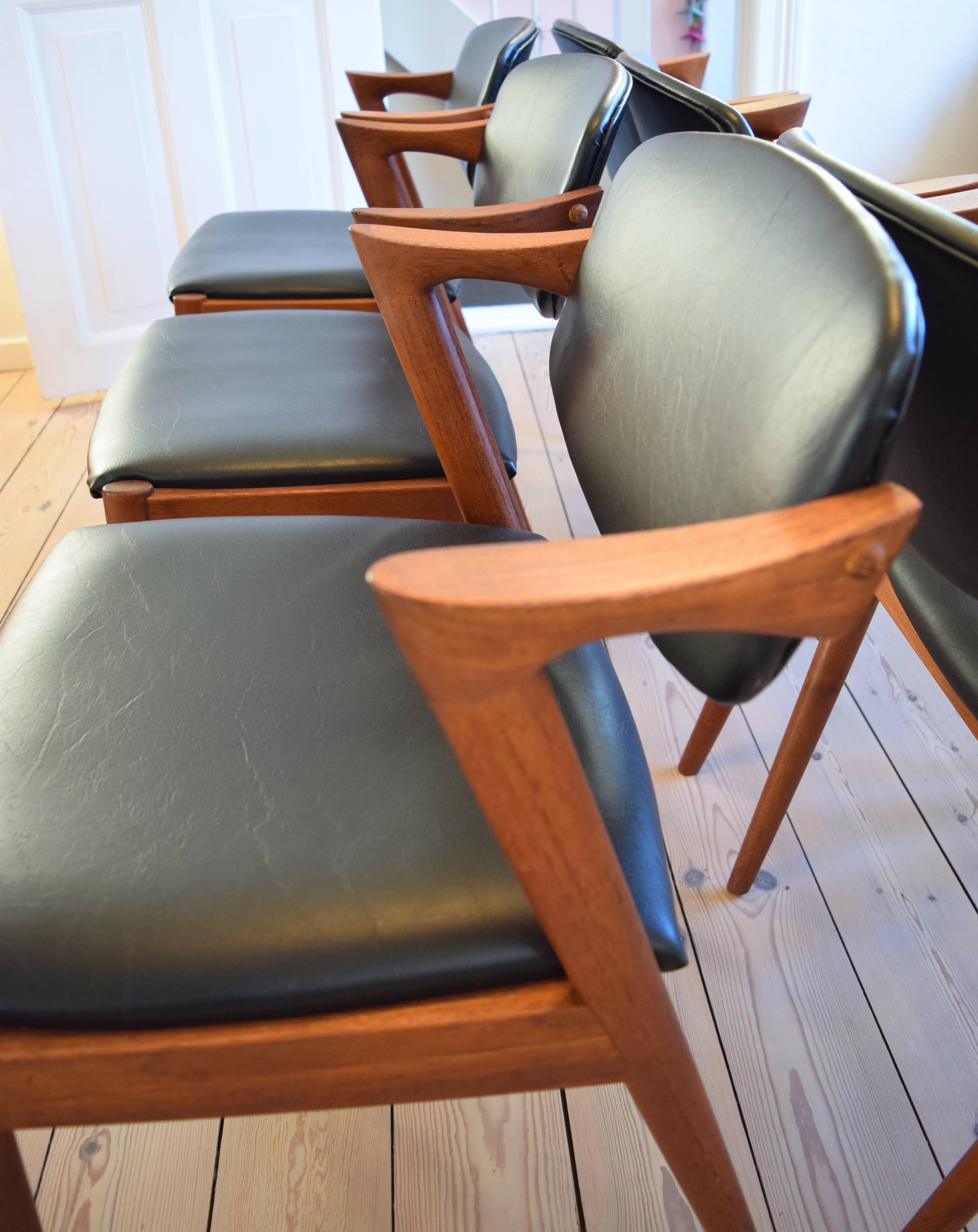 Midcentury Kai Kristiansen Model 42 Teak Dining Chairs 2