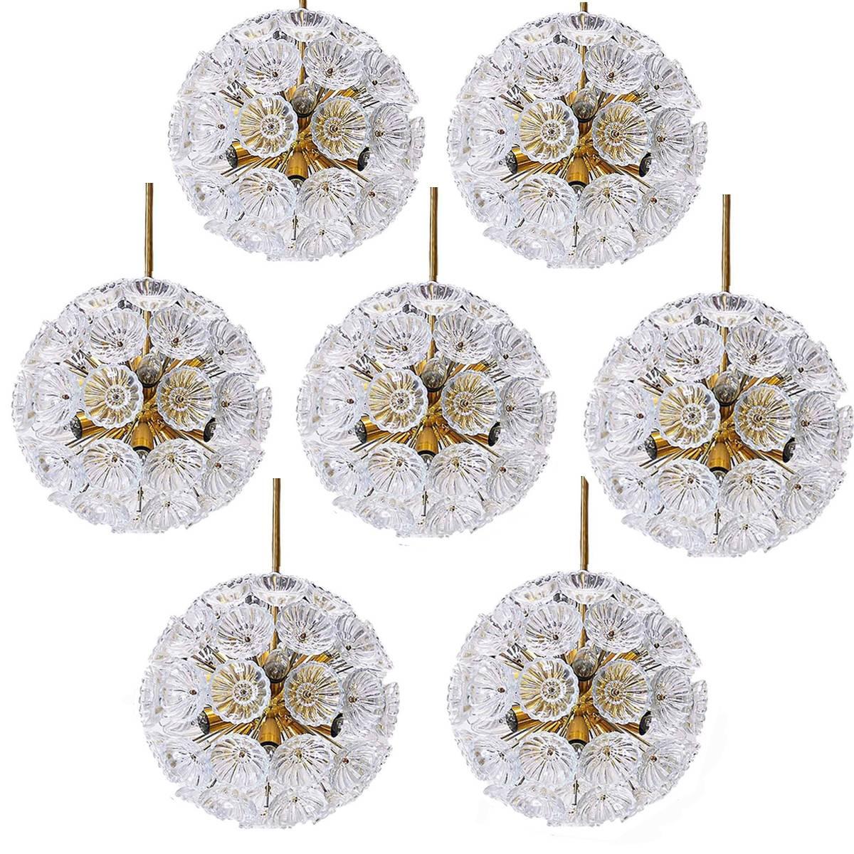 Large Set Eye-Catching Sputnicks Dendelion, Emil Stejnar Style, 1960