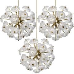 Three Stunning Large Brass and Glass Sputniks in the Style of Emil Stejnar, 1960 11