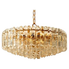 1 of the 2 Huge Kalmar Chandeliers 'Palazzo', Gilt Brass Glass, Austria, 1970
