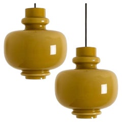 Pair of Hans-Agne Jakobsson for Staff Braun Glass Pendant Lights, 1960