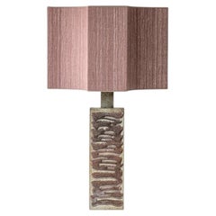 Large Ceramic Lamp Swirl, Custom Dusty Pink Lampshade by R. Houben