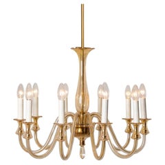 Superbe lustre de Murano à 10 bras, Italie, 1960