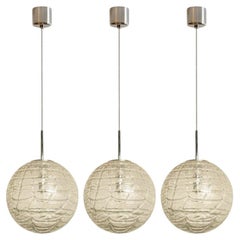 1 of the 3 Murano Clear Glass Pendant Lights, 1960s