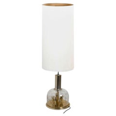 Tischlampe aus mundgeblasenem Blasenglas und Messing von Doria Leuchten, 1970