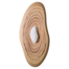 Organic Shaped Routed Birch Plywood Ceramic Wall Light, Floris Meijer