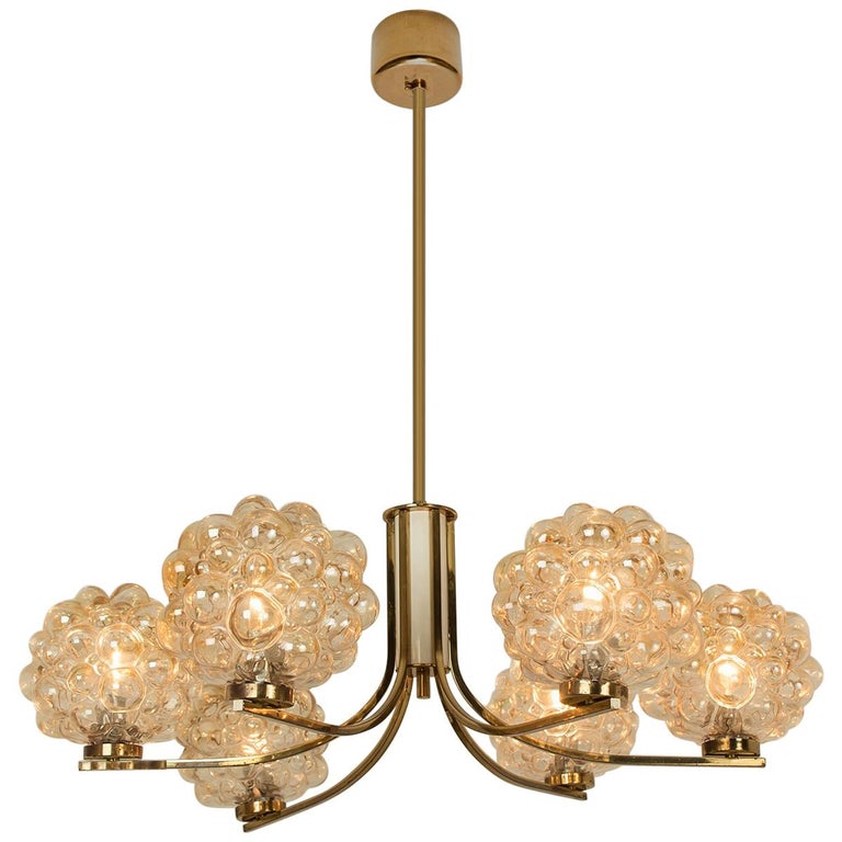 Large Amber Bubble Glass Chandelier Helena Tynell 1960 For At Large Amber Bubble Glass Chandelier Helena Tynell 1960 For