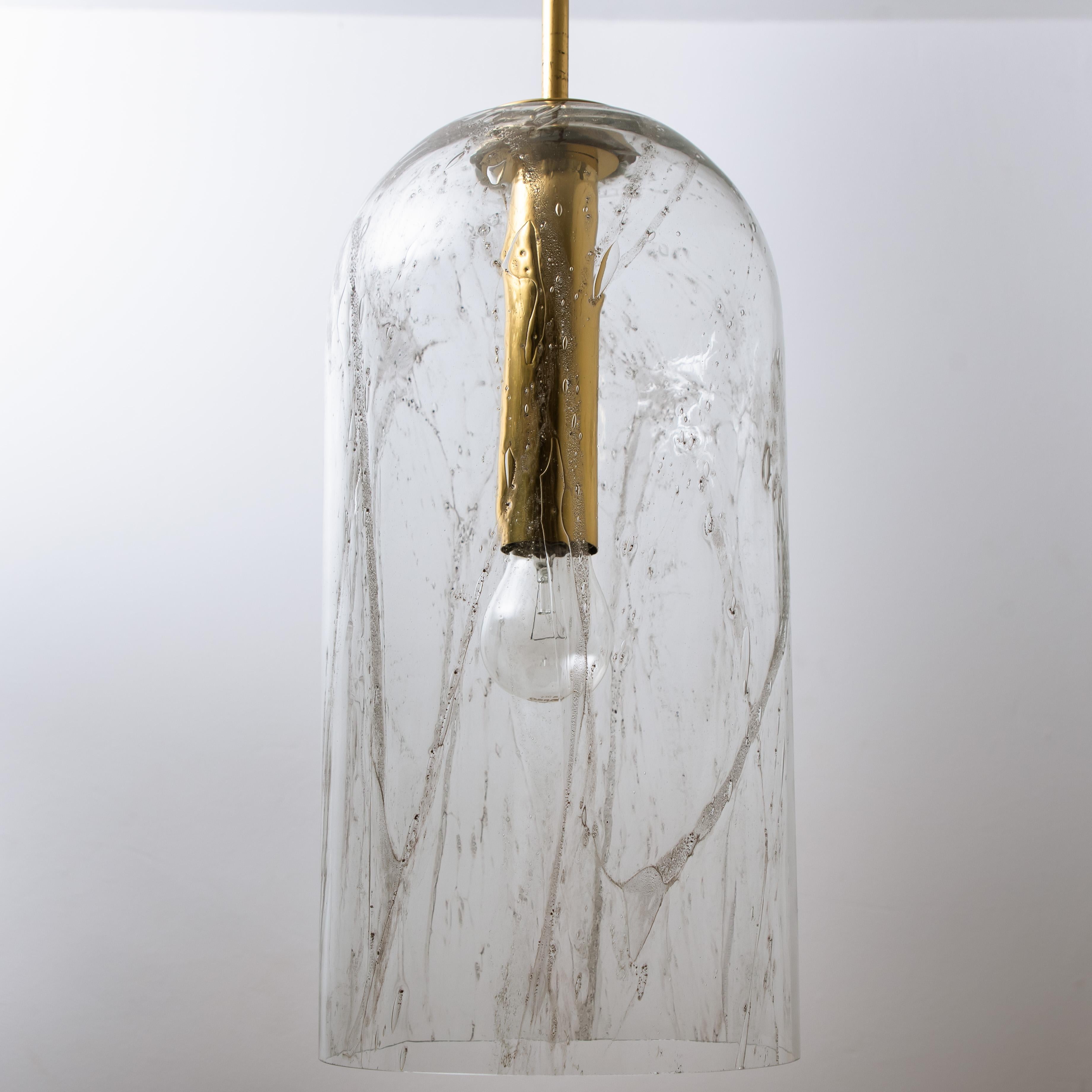One of three beautiful bubble glass pendant Lights designed by Doria. High-end pieces from the midcentury. A design Classic, the textured hand blown glass gives a wonderful warm glow. 

The dimensions: Height from ceiling 59.05 (150 cm), The