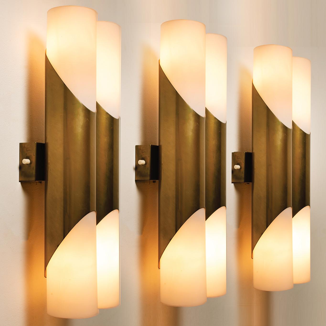 Late 20th Century Four Wall Sconces or Wall Lights in the Style of RAAK Amsterdam, 1970 For Sale