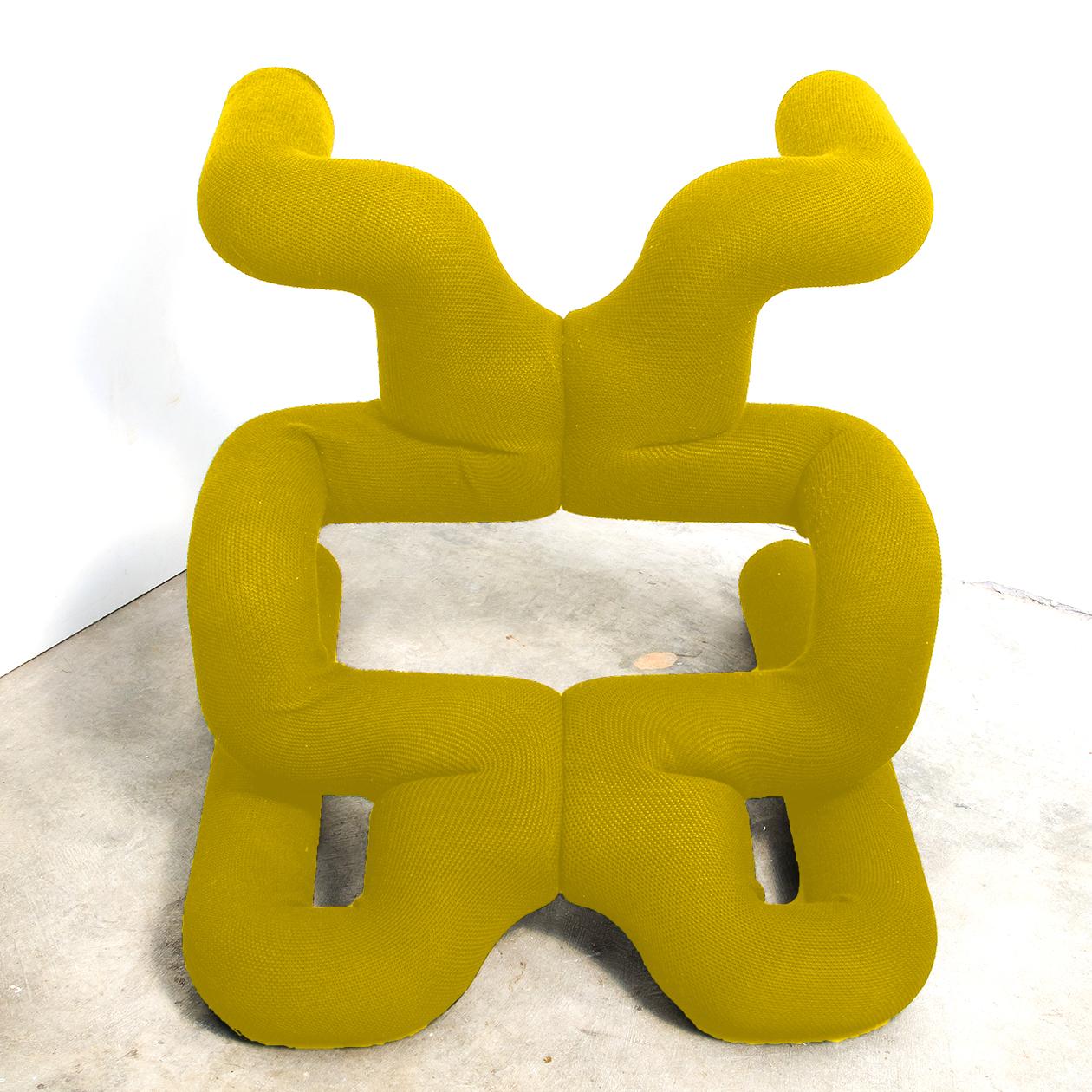 20th Century Pair of Iconic Yello Lounge Chairs by Terje Ekstrom, Norway, 1980s