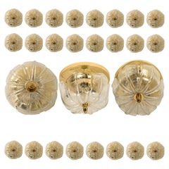 Large Set of Wall Lights/ Flushmounts Tulip Shaped by Limburg, 1970s