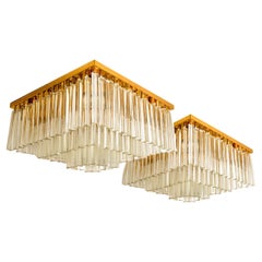 1 delle 3 colonne quadrate XL Venini placcate in oro, 1970, Italia