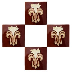 1 des 50 carreaux en céramique Art Jugendstil de Gilliot Te Hemiksem, datant d'environ 1920