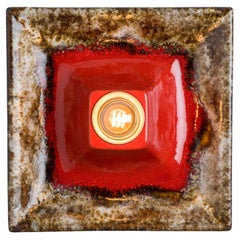 Red Gold Ceramic Wall Light, Denmark, 1970