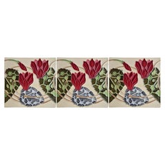1 des 63 carreaux en relief émaillés Art nouveau de Gilliot, vers 1920