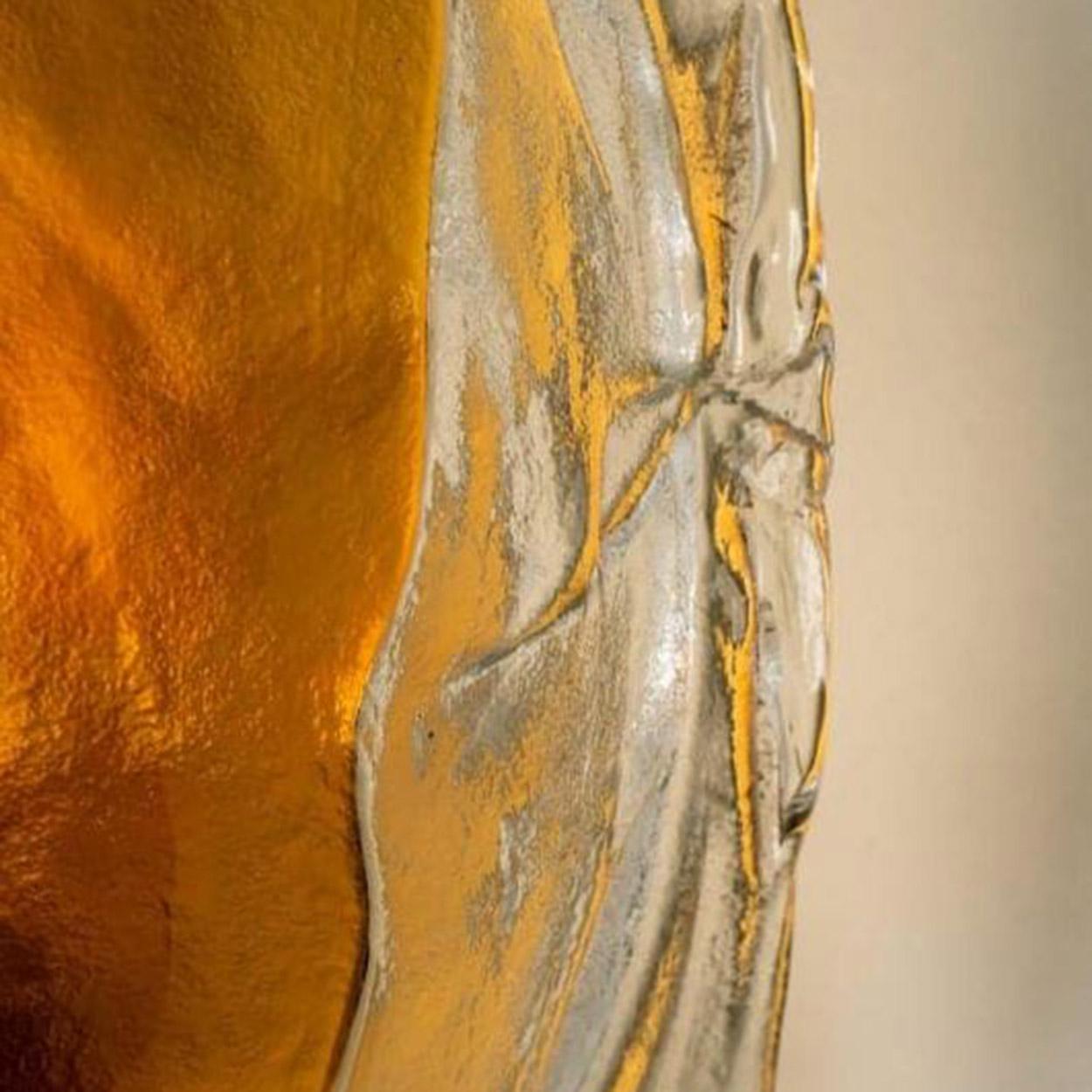 italien Paire d'appliques en laiton et verre brun soufflé à la main en verre de Murano