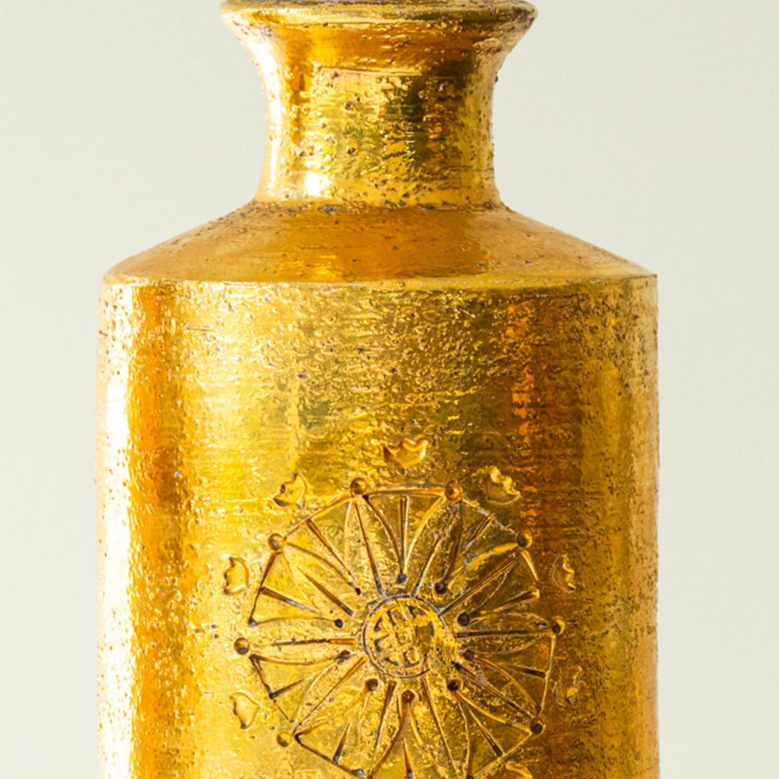 1 of the 5 XL Gold Warm Tones Table Lamps, Custom Silk Lamp Shades by R. Houben In Good Condition For Sale In Rijssen, NL