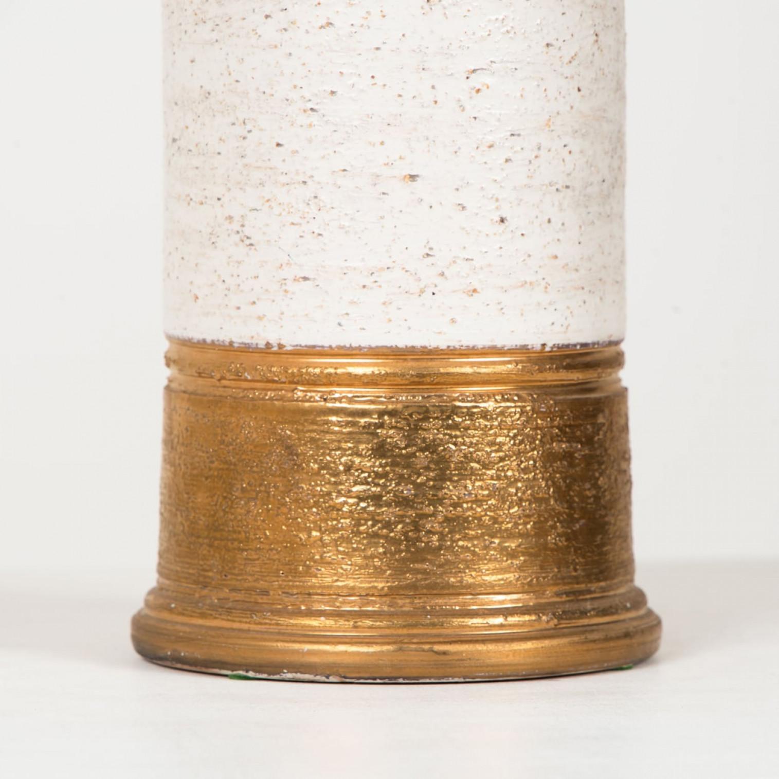 1 of the 5 XL Gold Warm Tones Table Lamps, Custom Silk Lamp Shades by R. Houben For Sale 3