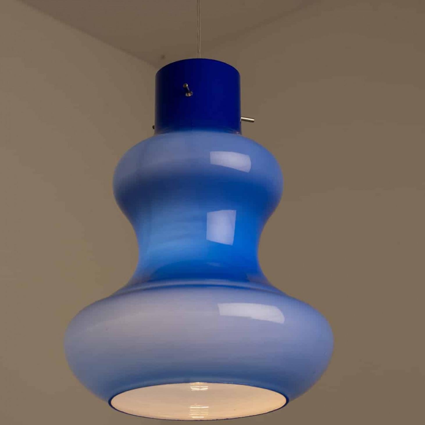 Vetro 1 delle 5 luci a sospensione in vetro di Murano di Massimo Vignelli per Venini, 1960 in vendita