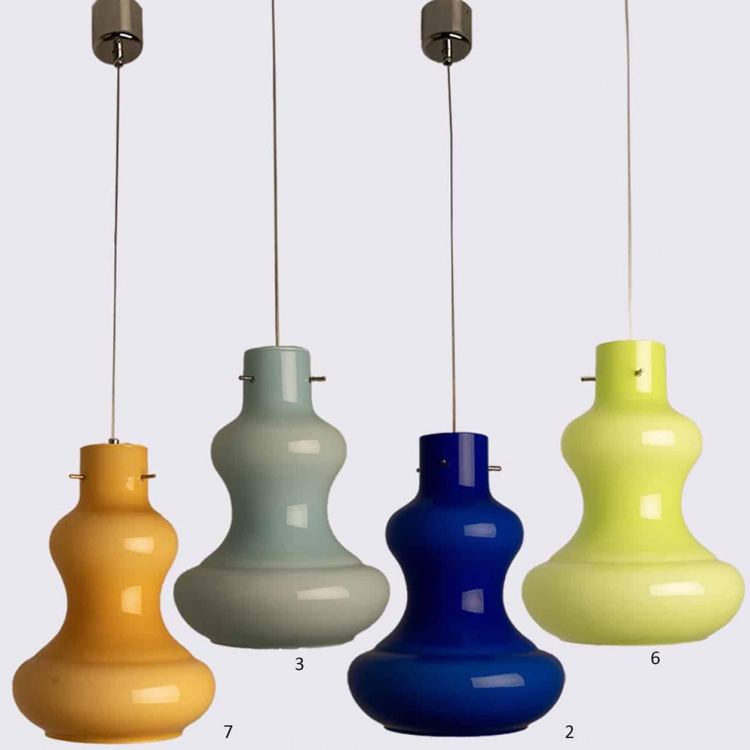 1 delle 5 luci a sospensione in vetro di Murano di Massimo Vignelli per Venini, 1960 in vendita 6