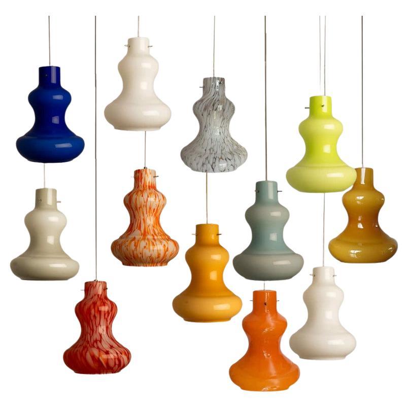 Diverse lampade a sospensione in vetro di Murano di Massimo Vignelli per Venini, 1960