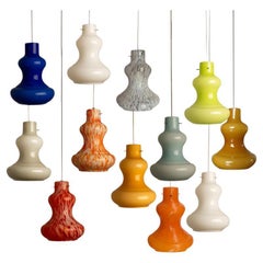 Diverse lampade a sospensione in vetro di Murano di Massimo Vignelli per Venini, 1960