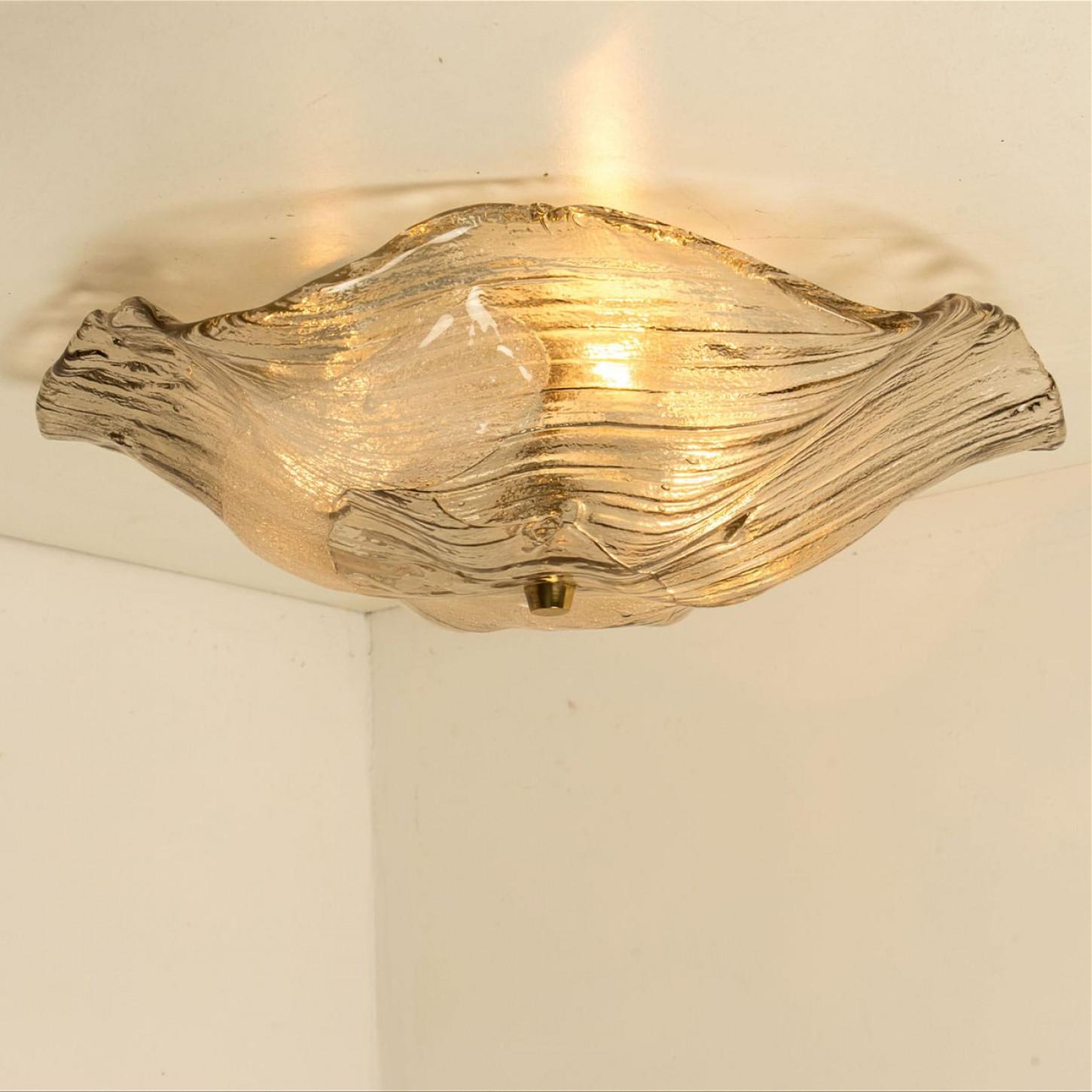 Metà XX secolo J.T. Kalmar Franken, lampade da parete a incasso in vetro trasparente, 1960 in vendita