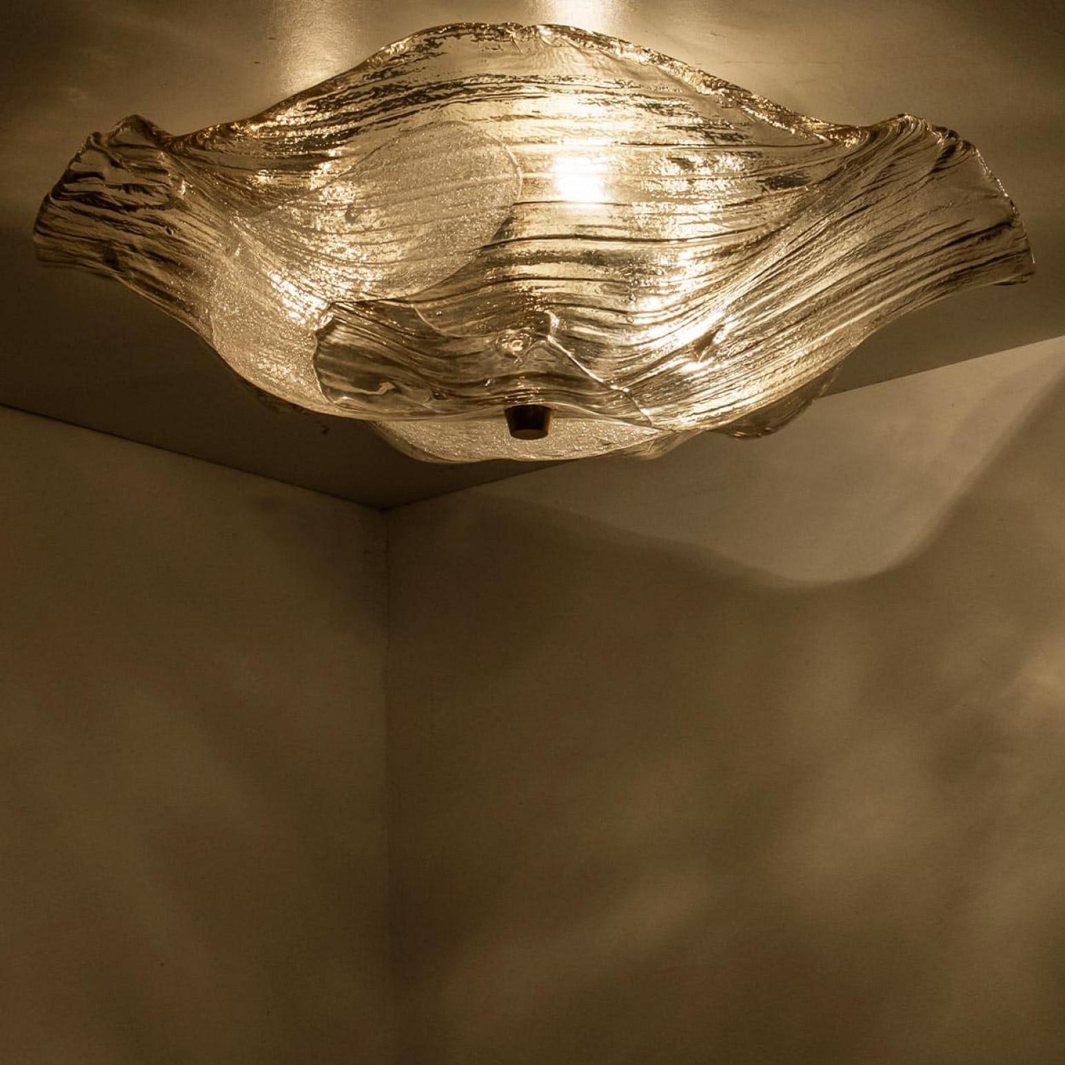 Mid-Century moderno J.T. Kalmar Franken, lampade da parete a incasso in vetro trasparente, 1960 in vendita
