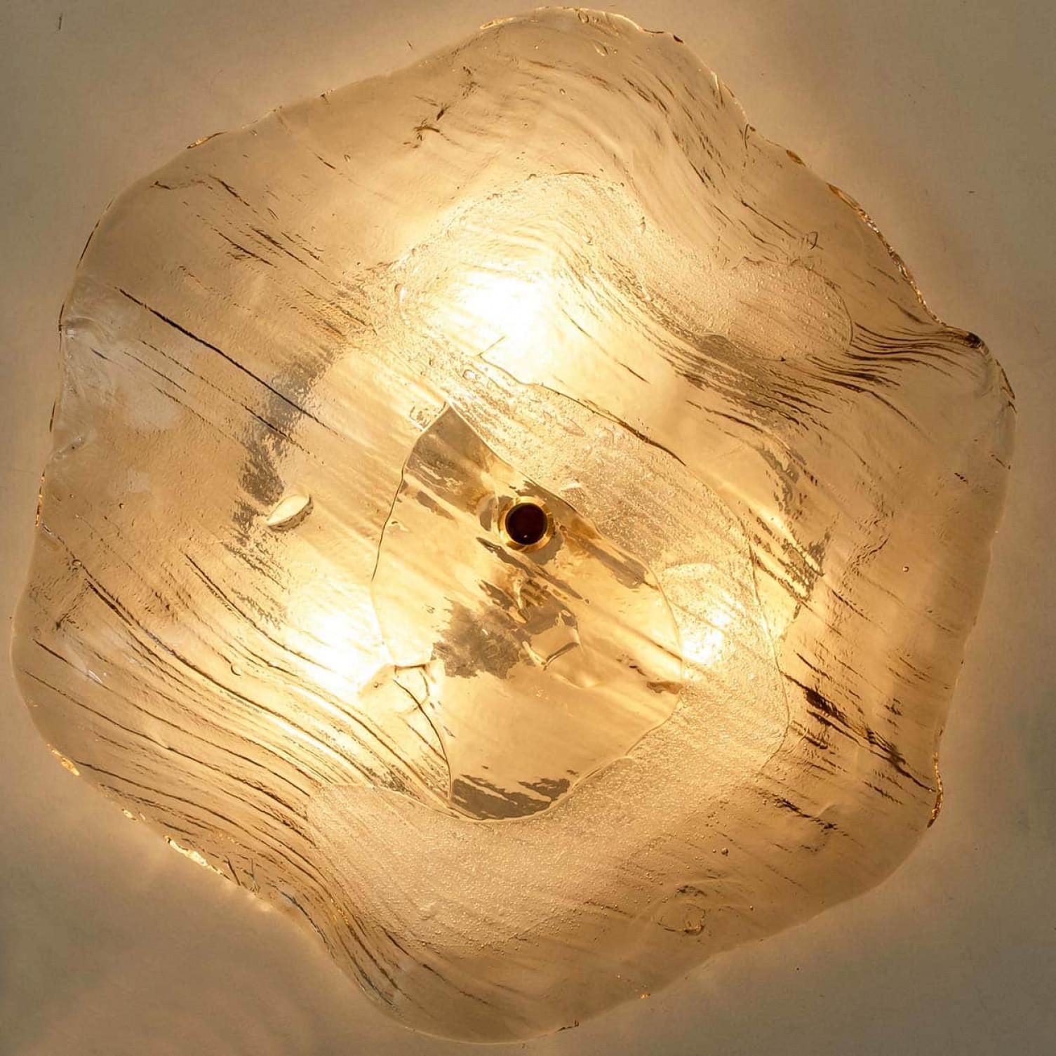 J.T. Kalmar Franken, lampade da parete a incasso in vetro trasparente, 1960 In condizioni buone in vendita a Rijssen, NL