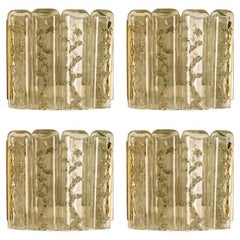 1 des 5 Appliques structurées en verre soufflé et laiton par Doria, 1960
