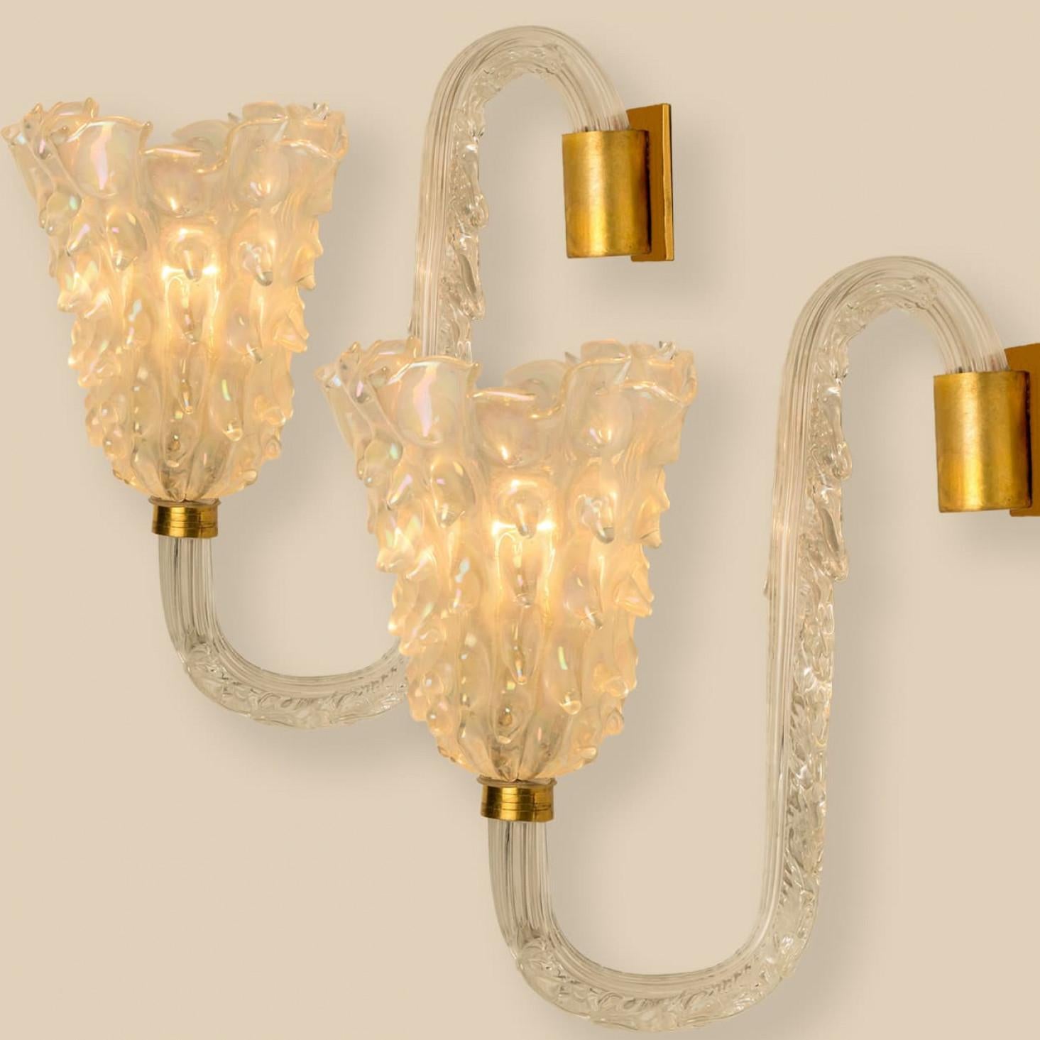 1 de los 6 Apliques de pared con pantallas de cristal, Seguso, Italia 1960 Otro en venta