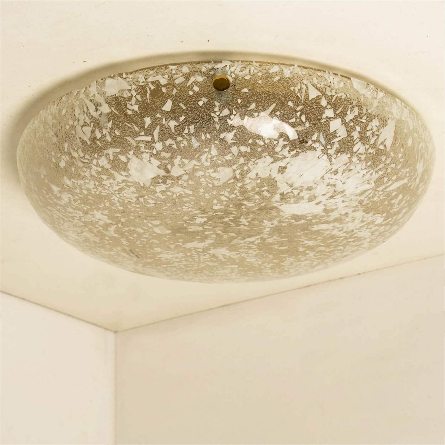 1 of the 4 Round Snowflake Glass Flush Mounts, Germany, 1970 For Sale 4