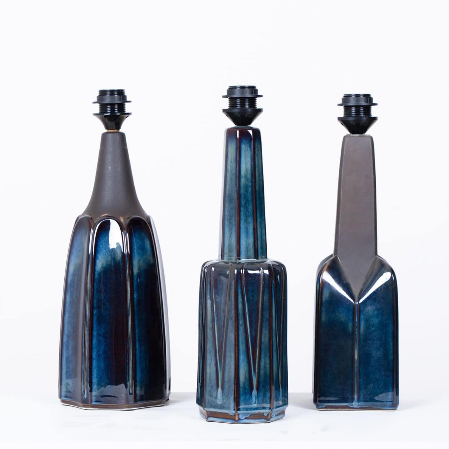 1 von 3 Soholm Tischlampen mit CUSTOM MADE Lampenschirmen aus Seide, René Houben 1960 (Moderne der Mitte des Jahrhunderts) im Angebot