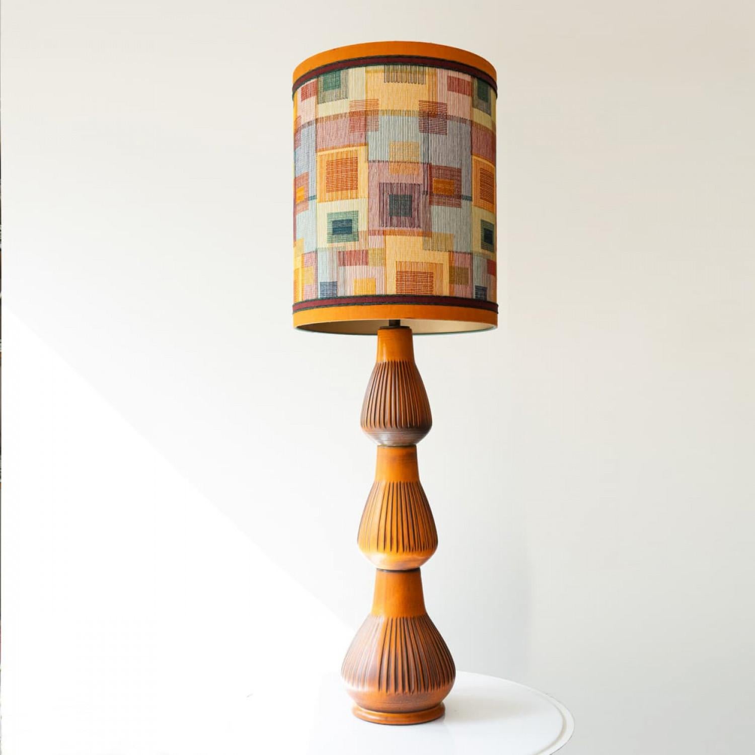 XXL Orange Ceramic FLoor Table Lamp, Lampshade by R. Houben, 1970 For Sale 6