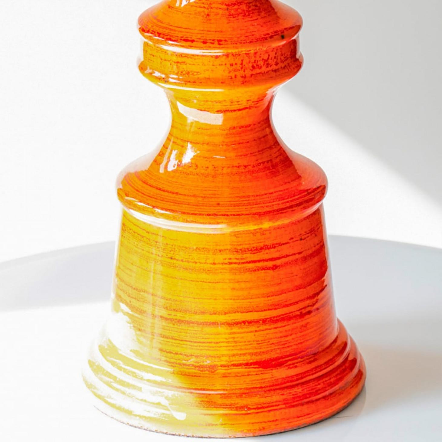 Other XXL Orange Sculptural Floor Lamp, Custom Made Lampshade by R. Houben For Sale