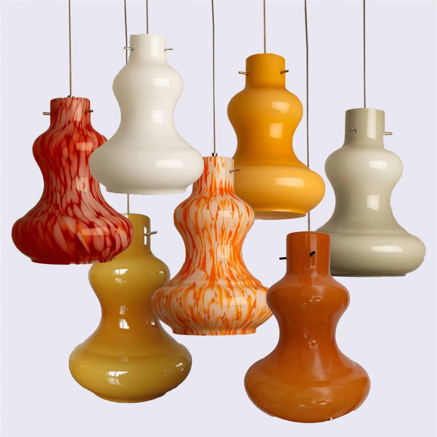 1 de las 7 Lámparas colgantes de cristal de Murano de Massimo Vignelli para Venini, 1960 Otro en venta