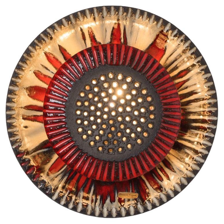 Aplique de cerámica roja, Dinamarca, 1970